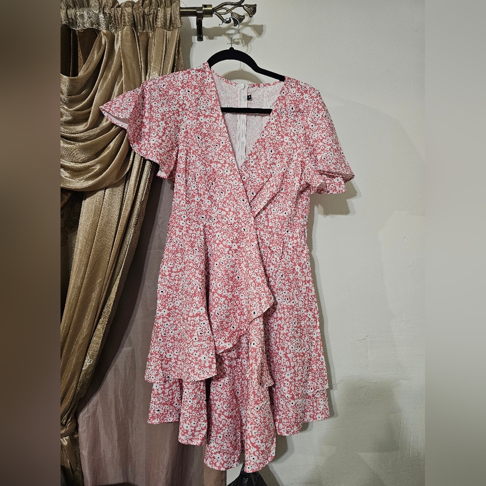Pink dress with flower design